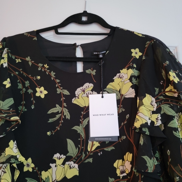 Black and yellow floral dress. NWT! - Picture 4 of 7